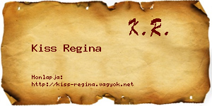 Kiss Regina névjegykártya