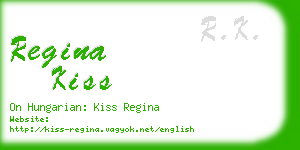 regina kiss business card